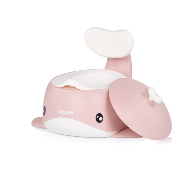 Гърне с капак и облегалка Китче розово