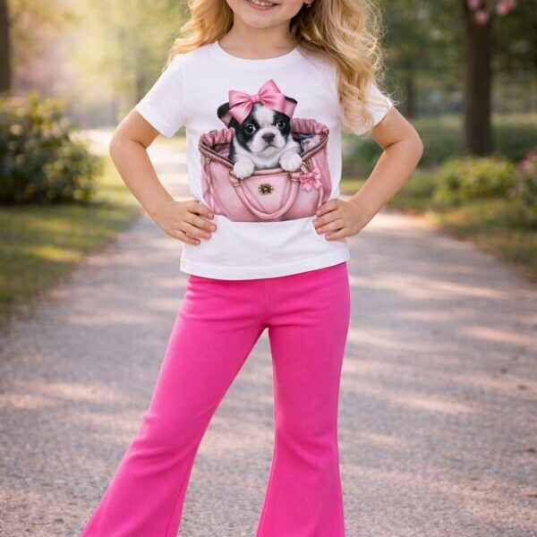 Детски комплект с тениска и клин с разкроен крачол Севтекс